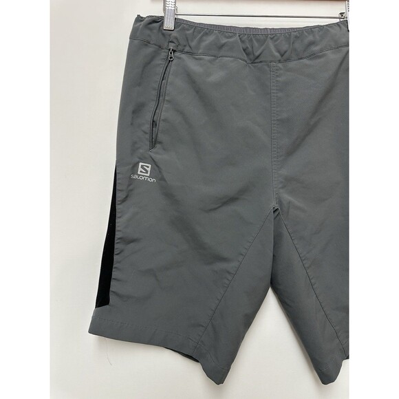 Salomon Advanced Skin Active Dry Shorts Men's Size Large Gray Hiking Running - Picture 3 of 12